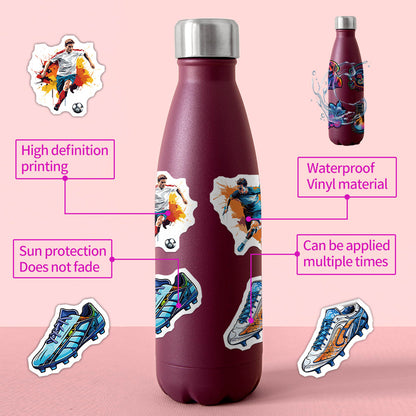 50PCS Football Stickers ⚽ Waterproof Graffiti Set for Laptops & Bottles Kawaii Stickers