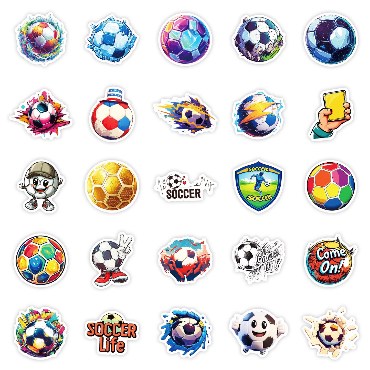 50PCS Football Stickers ⚽ Graffiti Sport Pack – Waterproof & Cool Kawaii Stickers