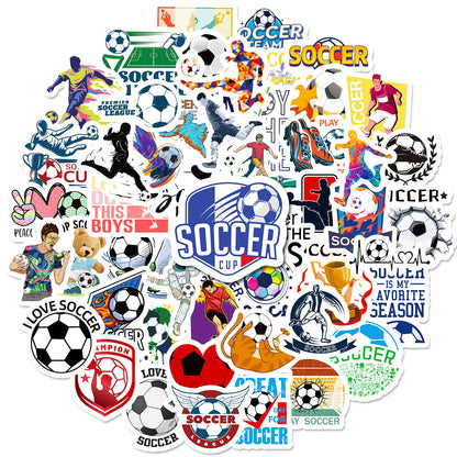 ⚽ 50PCS Football Stickers – Waterproof PVC World Cup Stars & Trophy Pack – Cool Stickers for Water Bottles, Laptops & iPhones Football Stickers-18 Kawaii Stickers