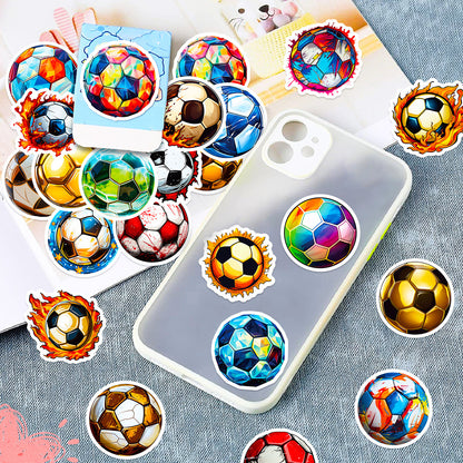 ⚽️ 50Pcs Football Stickers – Cool Waterproof PVC for Bottles, Laptops & More Kawaii Stickers