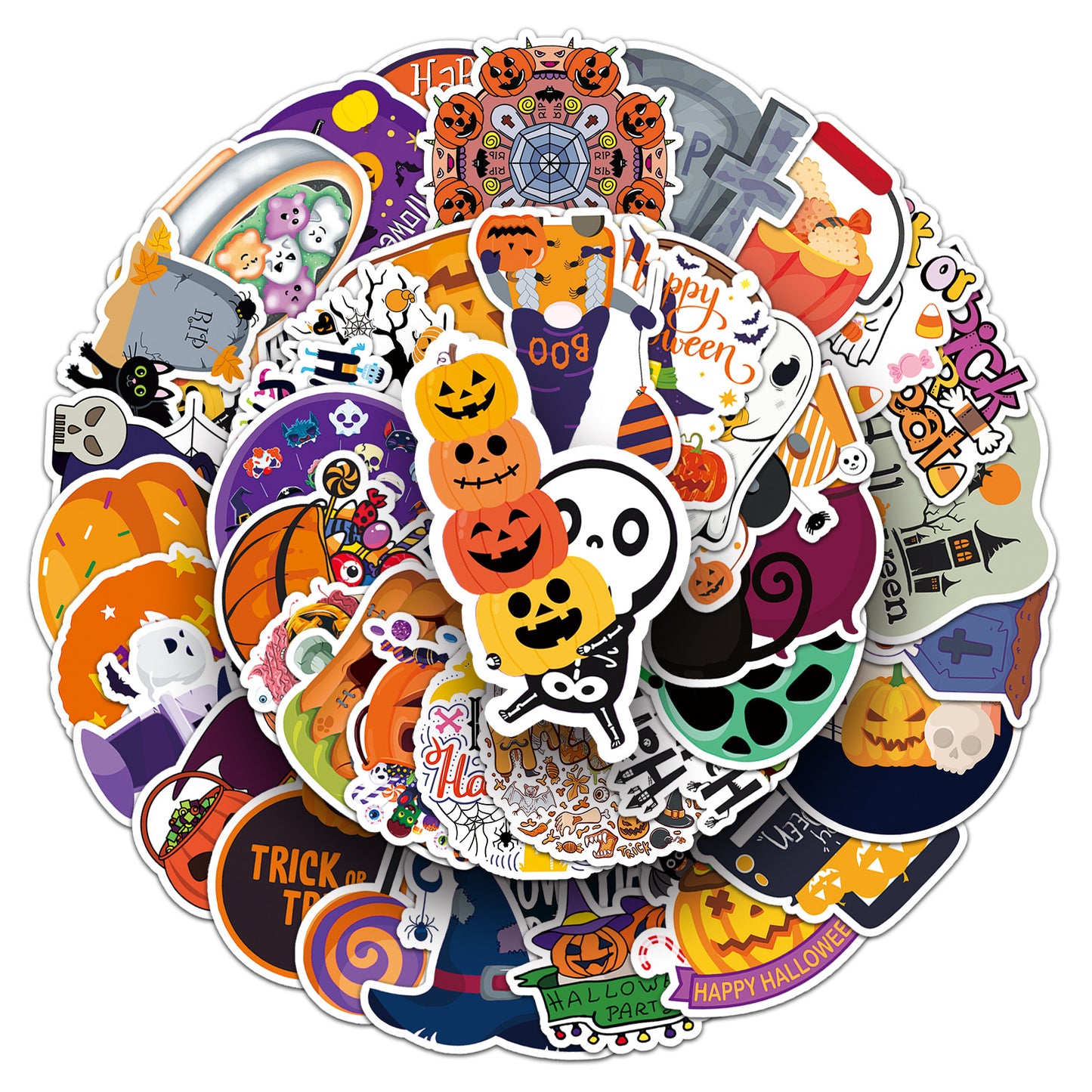🎃 50PCS Halloween Stickers – Spooky Graffiti Waterproof PVC Stickers for Laptop, Luggage, Phone & More 👻 Kawaii Stickers