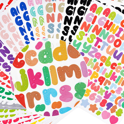 10PCS 0.5 Inch English Alphabet Stickers Small Size Decorative Scrapbook Letter Stickers Waterproof Stickers Kawaii Stickers
