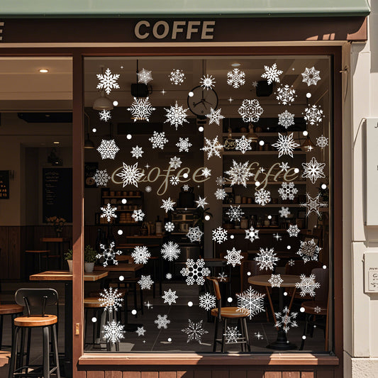 ❄️ Christmas Decoration Snowflake Window Stickers | Static Cling Glass Decals 🎄 Kawaii Stickers