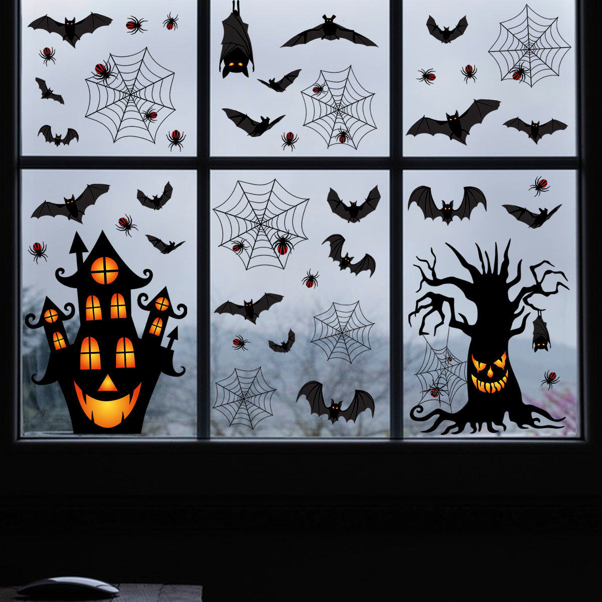 🎃 Spooky Halloween Window Stickers – Ghost, Pumpkin & Spider Party Decor 👻🕷️ Kawaii Stickers