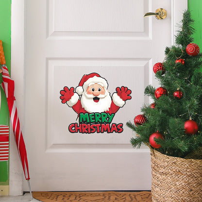 🎅 Happy Christmas Santa Wall Stickers – Festive Home Decor for Living Room & Entryway 🎄 Kawaii Stickers