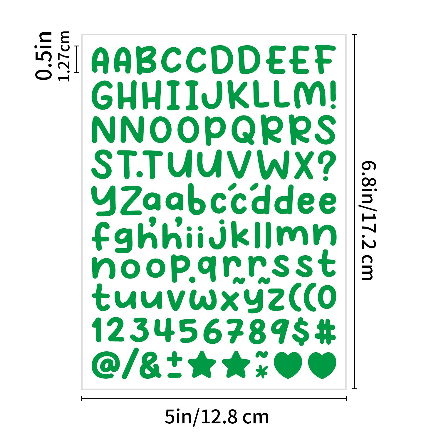 10PCS 0.5 Inch English Alphabet Stickers Small Size Decorative Scrapbook Letter Stickers Waterproof Stickers 0.5inch -Dark Green(P252) Kawaii Stickers