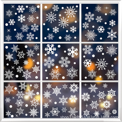 🎄 White & Blue Snowflake Window Stickers – Static Cling Christmas Window Decals for Holiday Decor 🎄 Kawaii Stickers