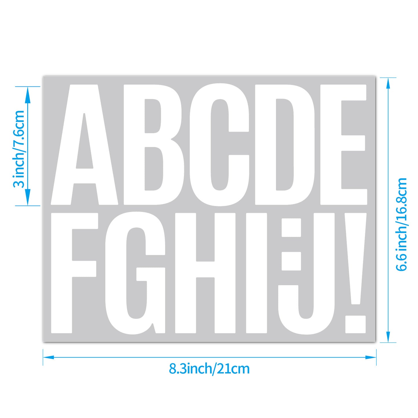 3inch Alphabet Number Stickers Car Mailbox Logo Waterproof Stickers Large Letter Stickers Kawaii Stickers