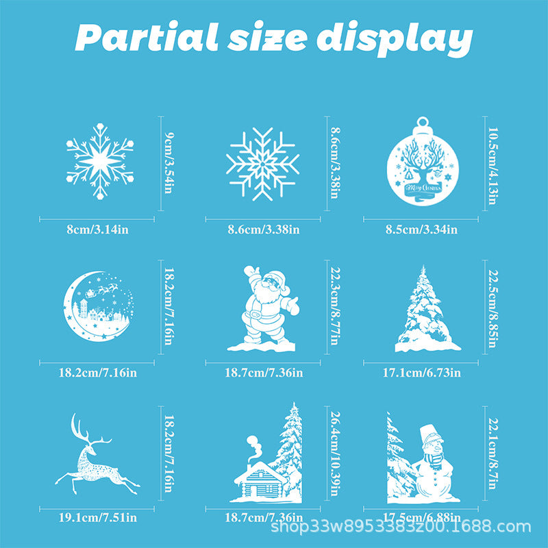 🎄 White & Blue Snowflake Window Stickers – Static Cling Christmas Window Decals for Holiday Decor 🎄 Kawaii Stickers