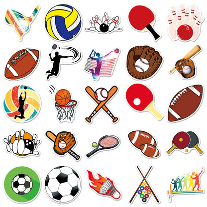 Football Stickers – 50Pcs Sport Designs – High-Definition Waterproof PVC – For Water Bottles, Laptops, Skateboards, Suitcases, Phones – Kawaii Stickers Kawaii Stickers