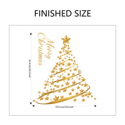 🎅 Large Cartoon Santa Claus Christmas Wall Stickers – Festive Reindeer & Christmas Tree Design 🎄✨ Kawaii Stickers