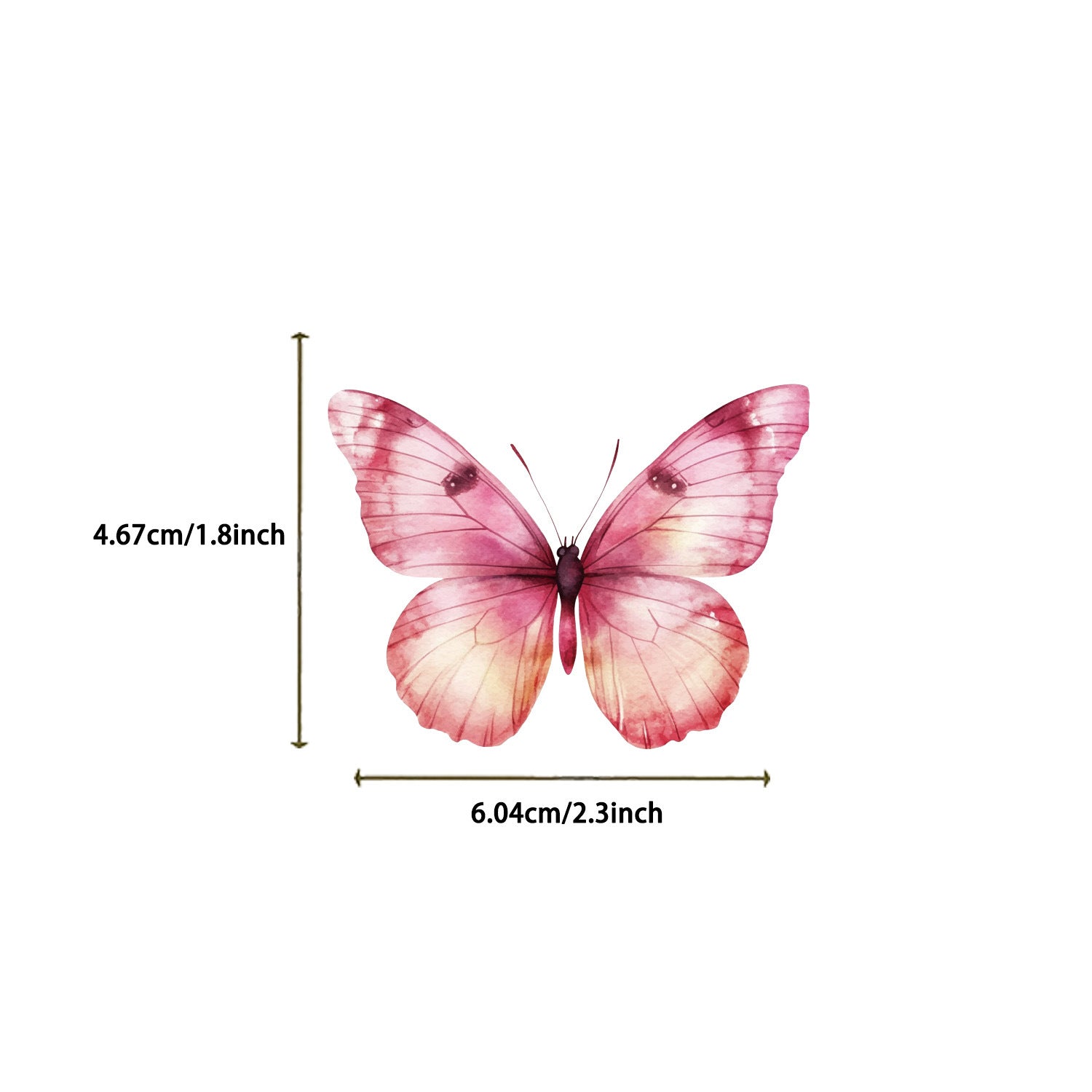 🦋🌈 50pcs Colorful Transparent Butterfly Stickers | Waterproof PET Stickers for Journals, Notebooks, Cups ☕, Guitars & DIY Crafts 🎨✨ Pink Kawaii Stickers