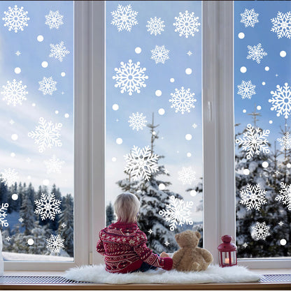 ❄️ Christmas Decoration Snowflake Window Stickers | Static Cling Glass Decals 🎄 Kawaii Stickers