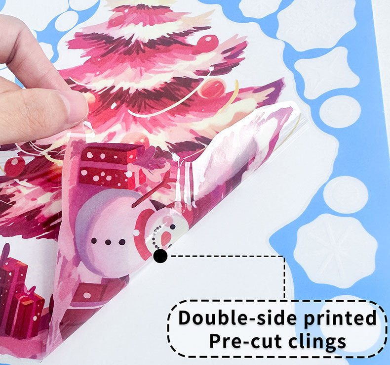 🎄 Christmas Stickers – Holiday Decorations with Christmas Tree, Snowman & Snowflake Window Clings 🎅 Kawaii Stickers