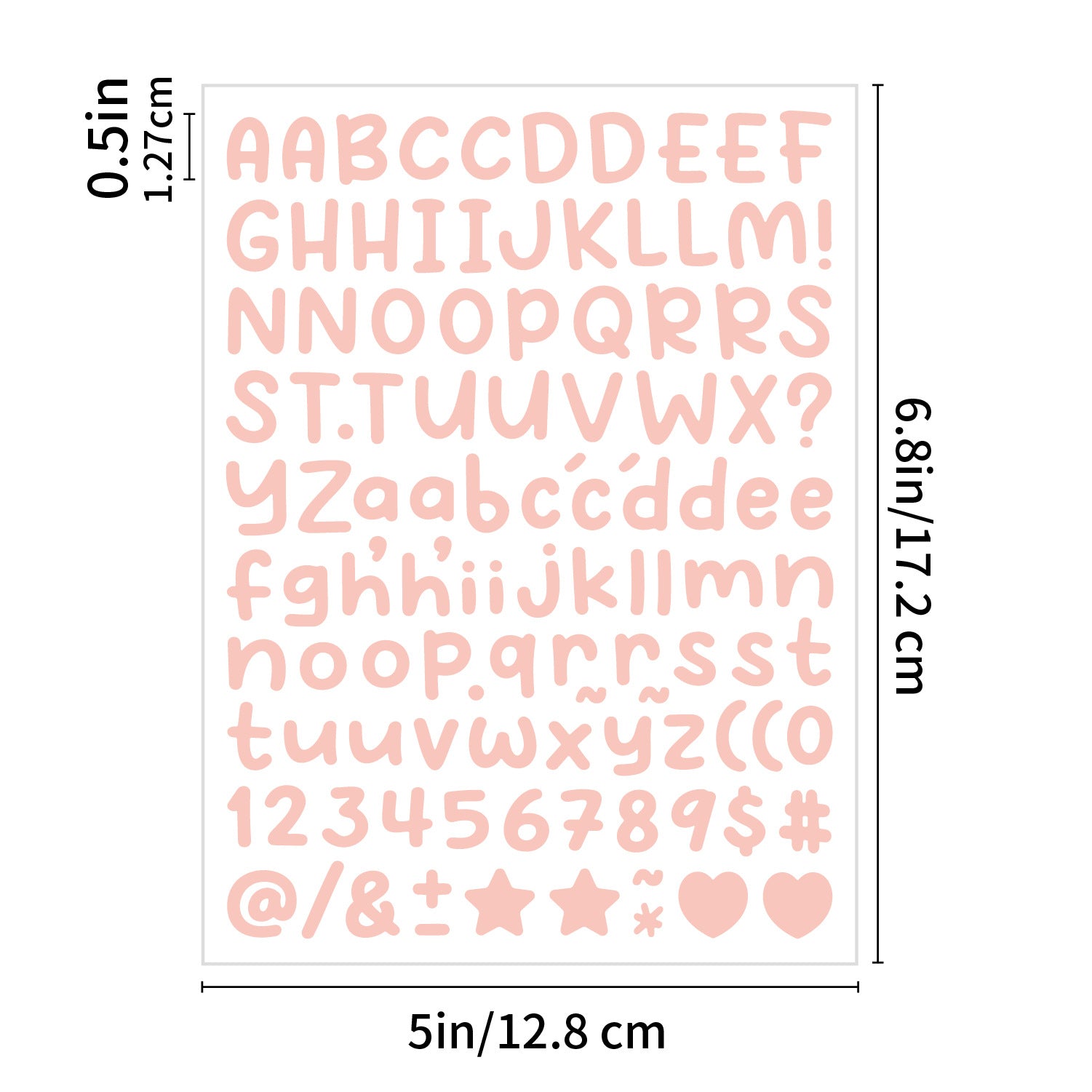 10PCS 0.5 Inch English Alphabet Stickers Small Size Decorative Scrapbook Letter Stickers Waterproof Stickers 0.5inch -Pink(P257) Kawaii Stickers