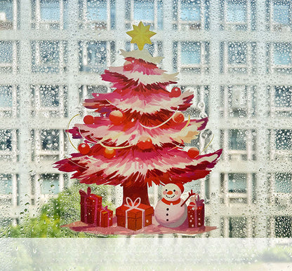 🎄 Christmas Stickers – Holiday Decorations with Christmas Tree, Snowman & Snowflake Window Clings 🎅 Kawaii Stickers