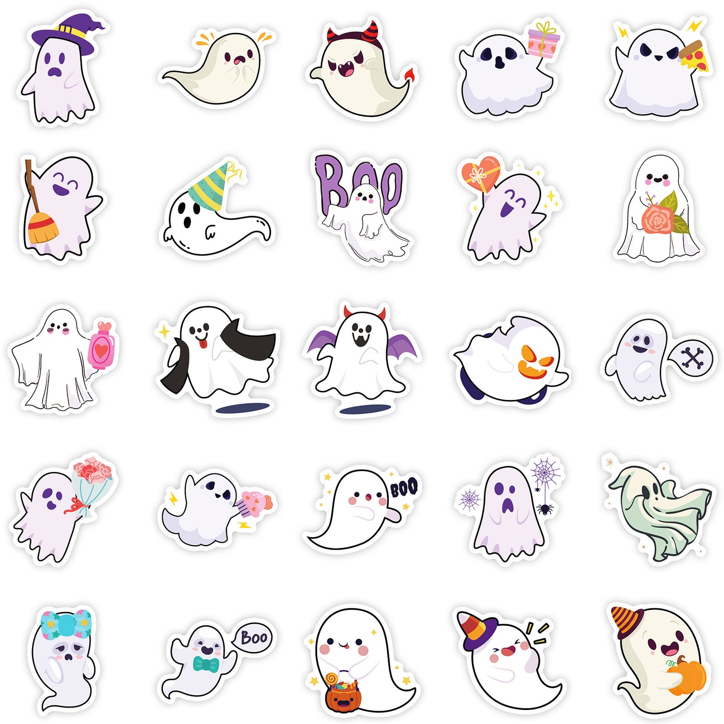 Cute Halloween Stickers  Ghost  Pumpkin Decals(50pcs)