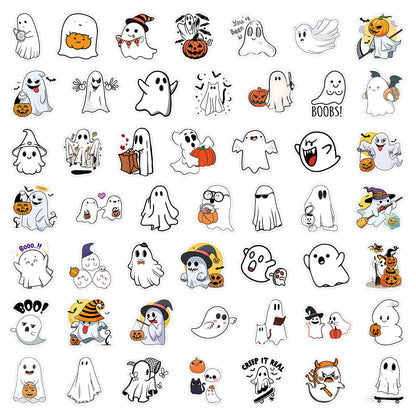 Halloween Stickers for Kids Fun Ghost Designs(50pcs)