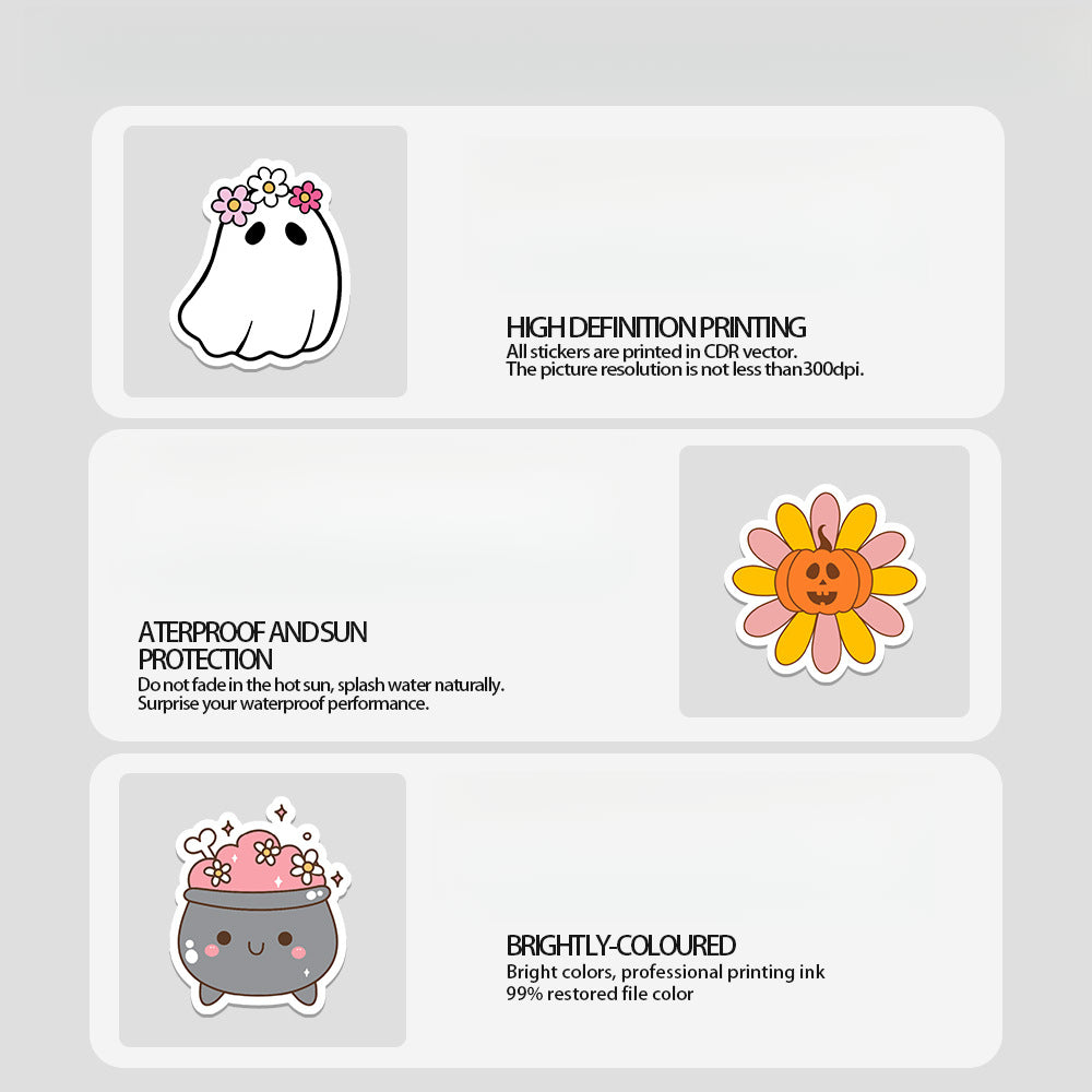 Halloween Stickers 50pcs Funny Ghosts for DIY  Decor