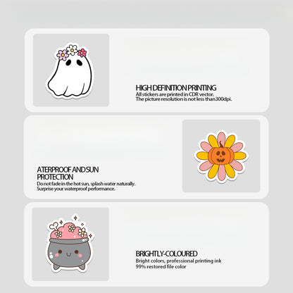 Halloween Stickers 50pcs Funny Ghosts for DIY  Decor