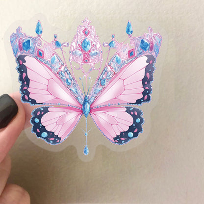 50pcs Transparent Butterfly Stickers 🦋 Waterproof PET, Reusable Planner & Water Bottle Decals Kawaii Stickers