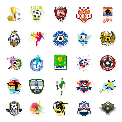 Football Stickers World Cup Series 50PCS – Premium Waterproof Decor🏆 Kawaii Stickers