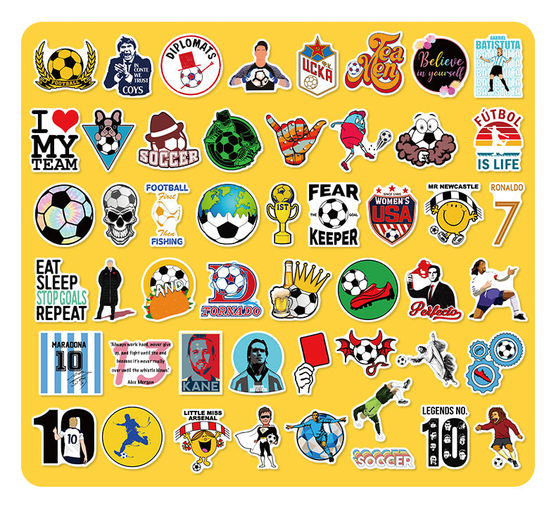 ⚽ 50Pcs Creative Football Stickers – Colorful Sports Life for 2025 Fans 🎨✨ Kawaii Stickers