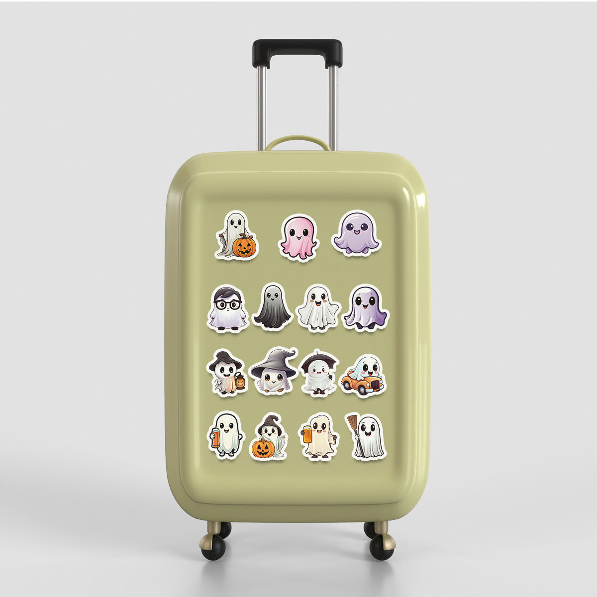 Halloween Stickers Set –Cute Ghost Designs for DIY Lovers (50pcs)