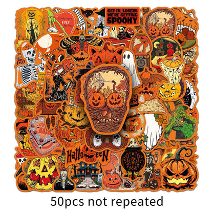 🎃 50 Pcs Vintage Halloween Stickers – Pumpkin Festival Decoration for Phone & Laptop 🎃✨ 50Pcs Vintage Stickers Kawaii Stickers