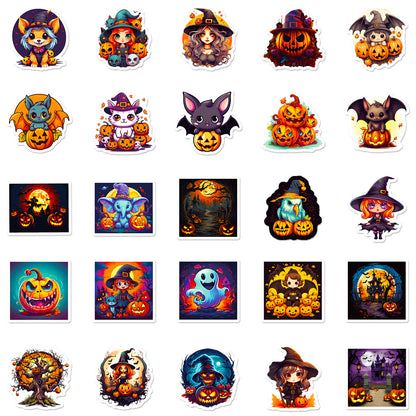 Halloween Stickers – 50pcs Pumpkin  Skull DIY Halloween Stickers