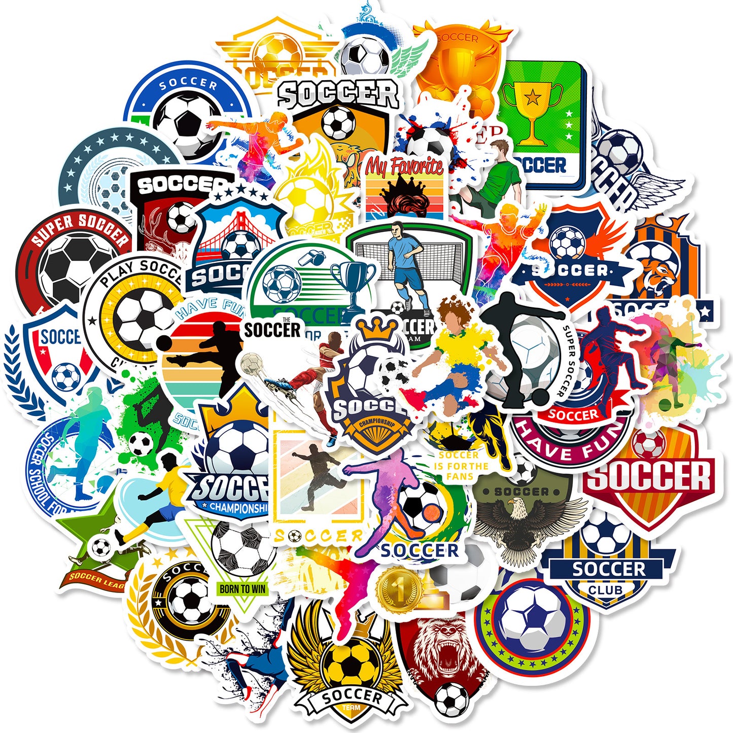 Football Stickers World Cup Series 50PCS – Premium Waterproof Decor🏆 Kawaii Stickers