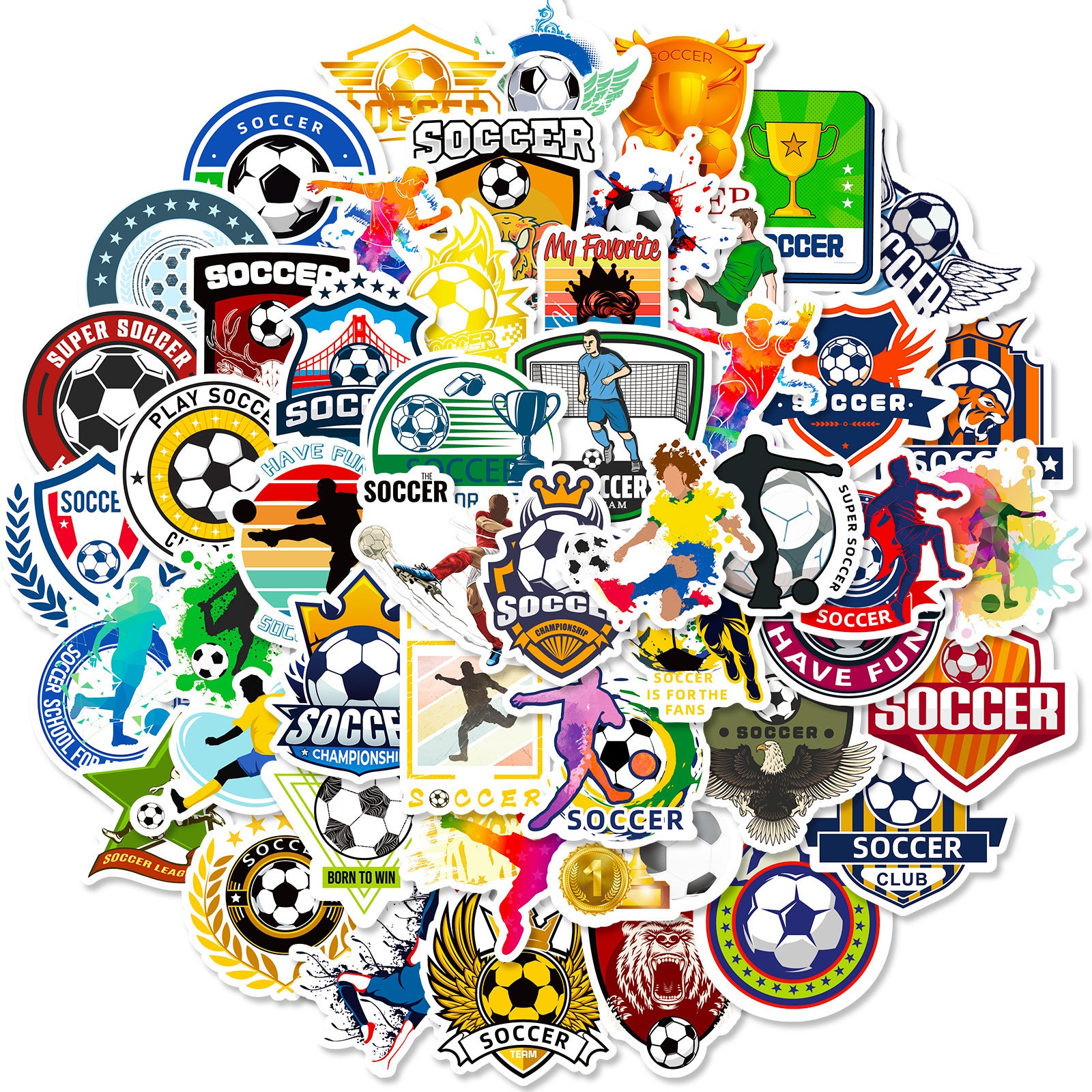 Football Stickers World Cup Series 50PCS – Premium Waterproof Decor🏆 Kawaii Stickers