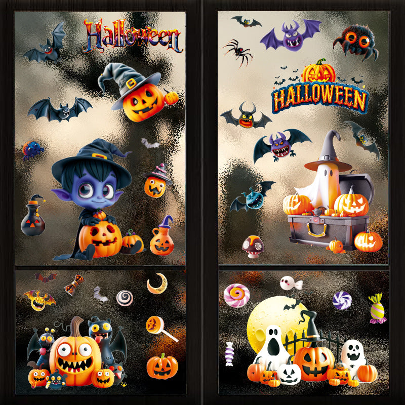 🎃 Halloween Window Stickers – Cute Ghosts & Pumpkins 👻🕸️ Kawaii Stickers