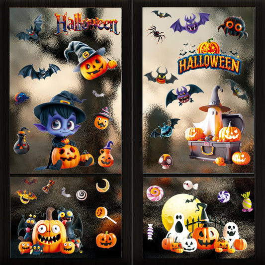 🎃 Halloween Window Stickers – Cute Ghosts & Pumpkins 👻🕸️ Kawaii Stickers