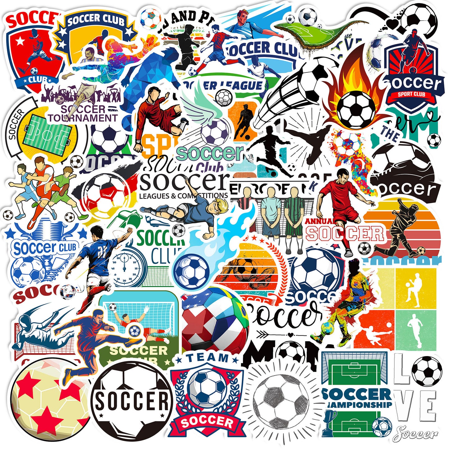 🌟 50PCS Green Soccer Stickers – Kids Football Decals Waterproof Laptop, Water Bottle & iPhone Stickers 2025 ⚽🎨 Kawaii Stickers
