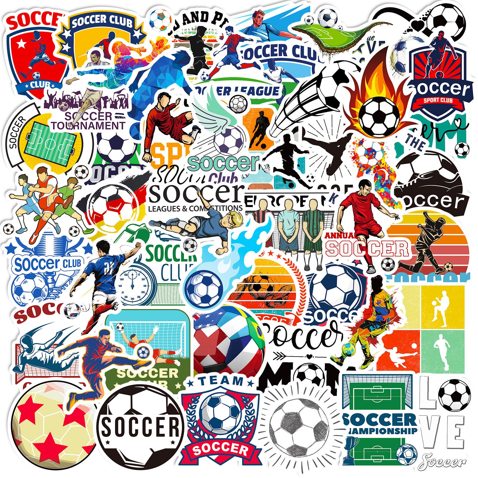 🌟 50PCS Green Soccer Stickers – Kids Football Decals Waterproof Laptop, Water Bottle & iPhone Stickers 2025 ⚽🎨 Kawaii Stickers