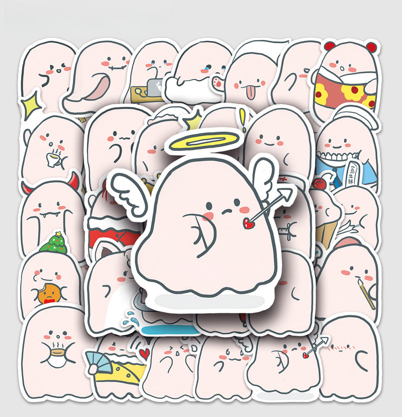 Halloween Stickers  Cute Ghost Graffiti Halloween Sticker (50pcs)
