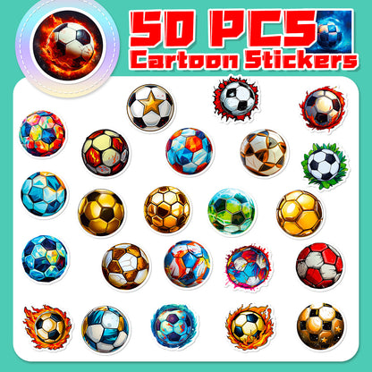 Football Stickers – 50Pcs– For Water Bottles, Laptops, Skateboards, Suitcases, Phones – Kawaii Stickers Kawaii Stickers