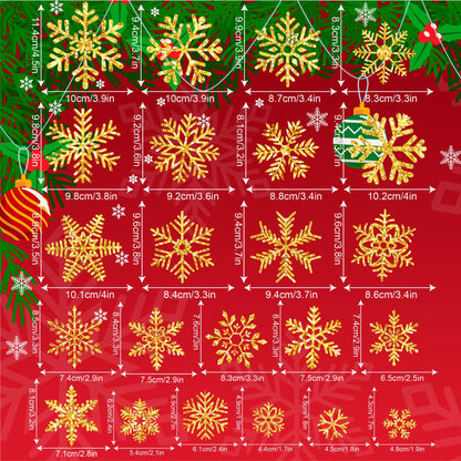 ✨ Glitter Snowflake Window Stickers – Gold & Silver Holiday Glass Decals 🎄 Kawaii Stickers
