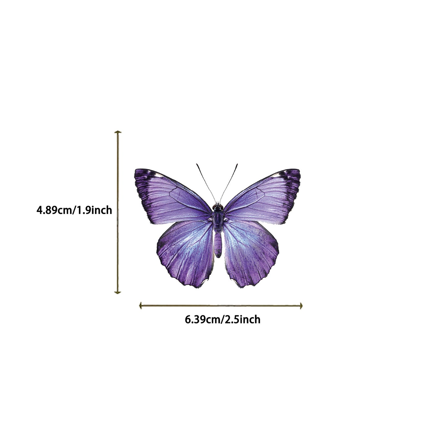 🦋🌈 50pcs Colorful Transparent Butterfly Stickers | Waterproof PET Stickers for Journals, Notebooks, Cups ☕, Guitars & DIY Crafts 🎨✨ purple Kawaii Stickers