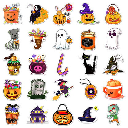 🎃 Halloween Stickers – 50PCS Waterproof Cartoon Graffiti Set for Kids & Adults 👻✨ Kawaii Stickers