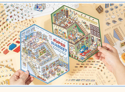 3D DIY Sticker – Three-Layer Miniature Fantasy House – Scrapbook & Craft Decoration – Kawaii Stickers Kawaii Stickers