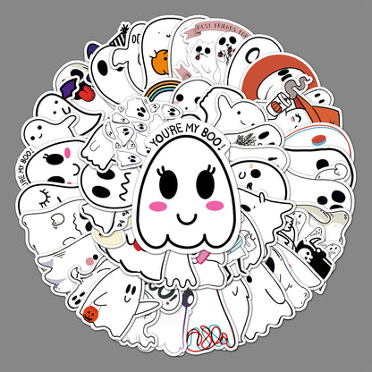 Halloween Stickers  Cute Ghost Graffiti Halloween Sticker Pack (50pcs)