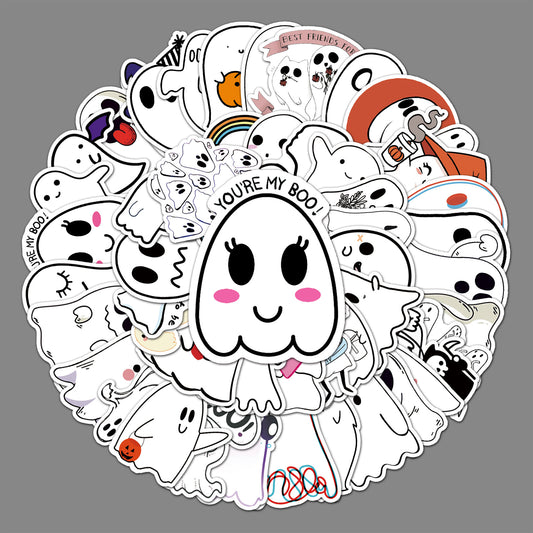 Halloween Stickers  Cute Ghost Graffiti Halloween Sticker Pack (50pcs)