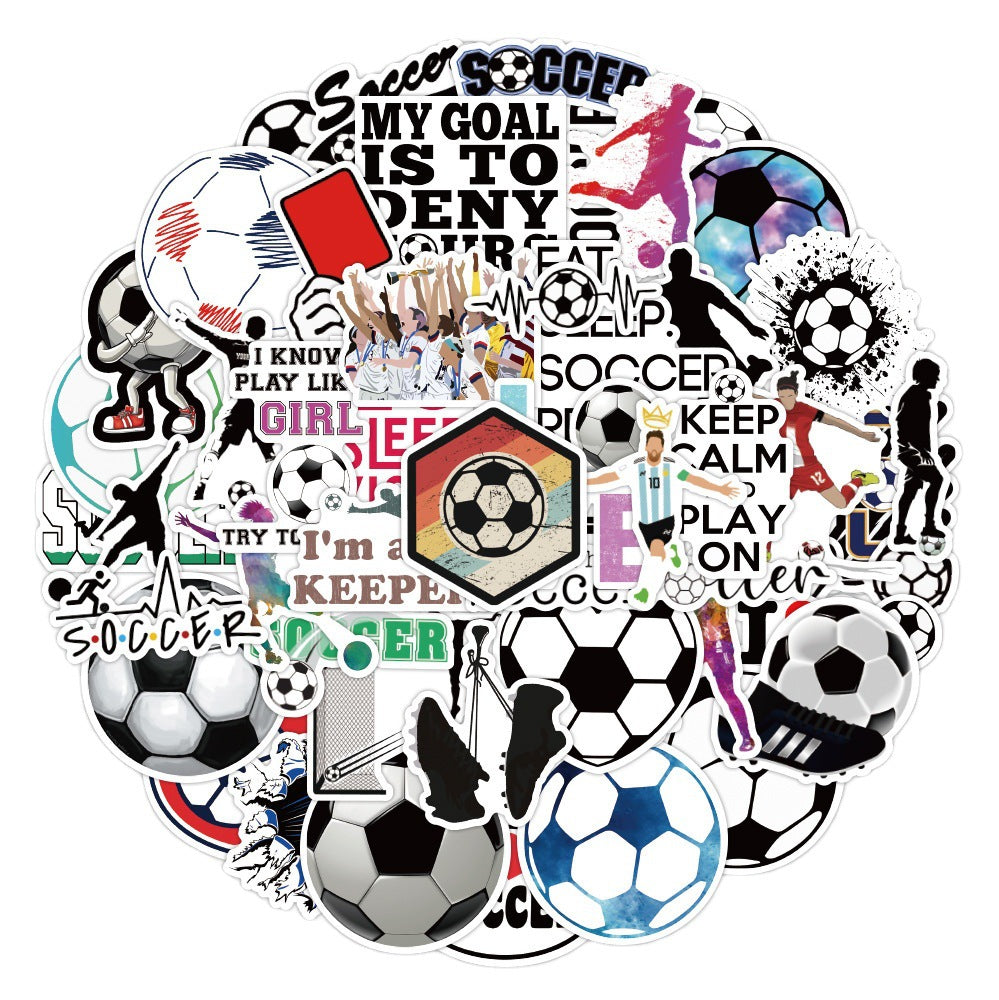 Football Stickers – 50PCS Cartoon Sports Graffiti – Waterproof PVC – Laptop, Water Bottle & Luggage Decor – Kawaii Stickers Kawaii Stickers