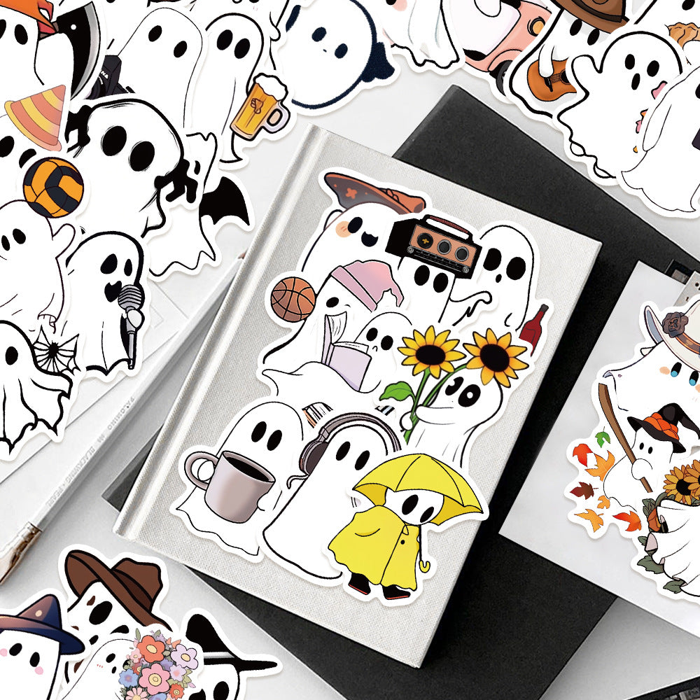 Halloween Stickers  Cute Ghost Graffiti Halloween Sticker Pack (50pcs)