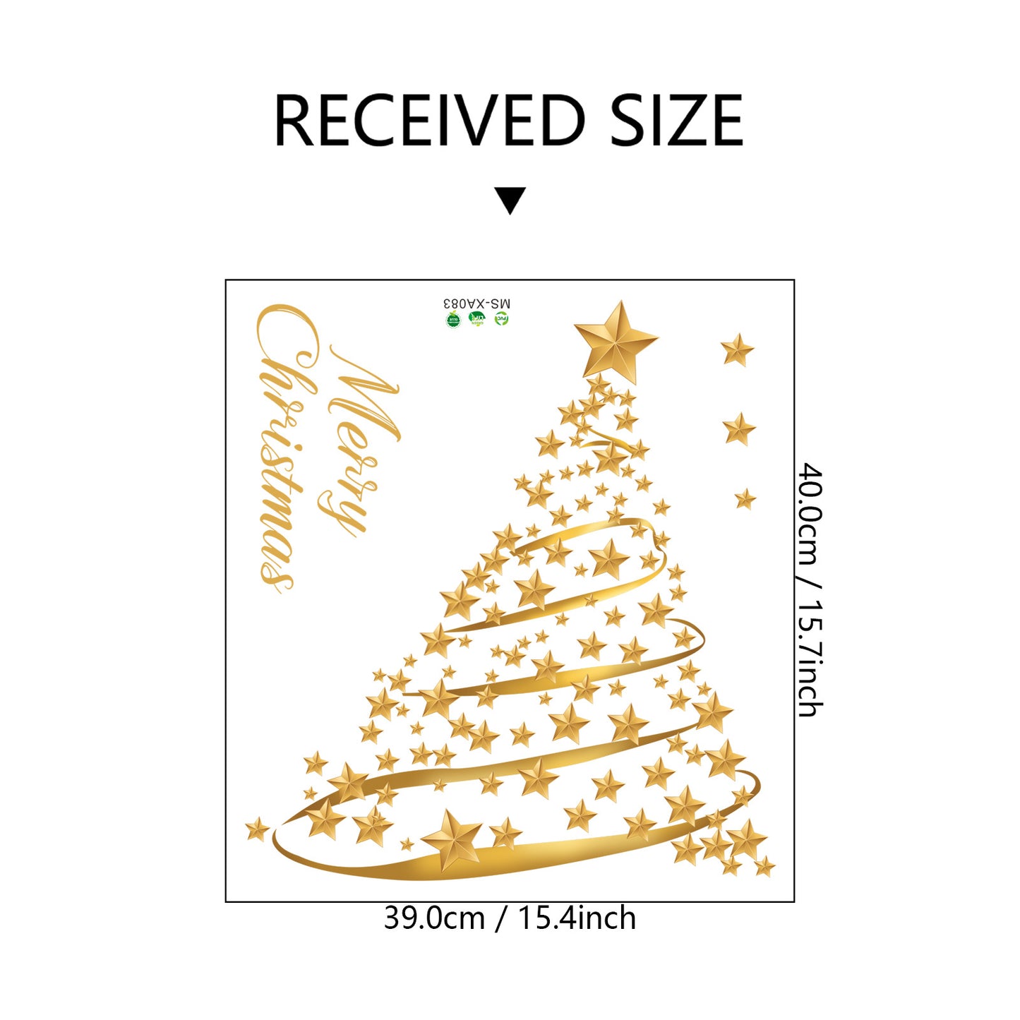 🎅 Large Cartoon Santa Claus Christmas Wall Stickers – Festive Reindeer & Christmas Tree Design 🎄✨ Kawaii Stickers