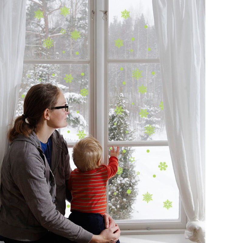 🌟 Christmas Glow-in-the-Dark Snowflake Window Stickers – Kids Room & Dorm Décor 🎅✨ Kawaii Stickers