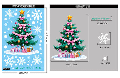 🎄 Christmas Stickers – Holiday Decorations with Christmas Tree, Snowman & Snowflake Window Clings 🎅 Kawaii Stickers
