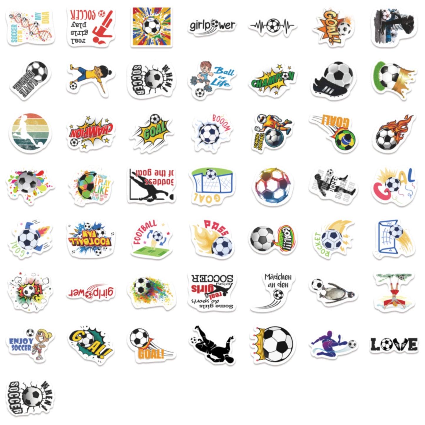 ⚽ 50pcs New Football Graffiti Stickers – Waterproof & Super Fun! 🎉 Kawaii Stickers
